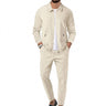 Ensemble veste zippée texturée et pantalon pour homme 1