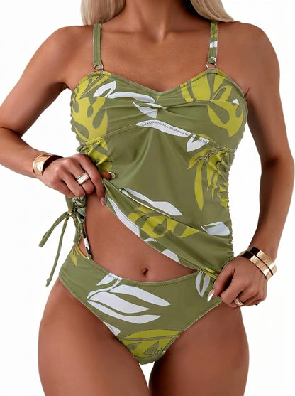 Femme Ensemble Tankini à Imprimé Floral et Côtés Froncés | imported-image-7