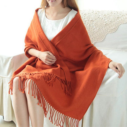 Femme châle rectangulaire avec franges sur les bords-Accecoires-Gigié