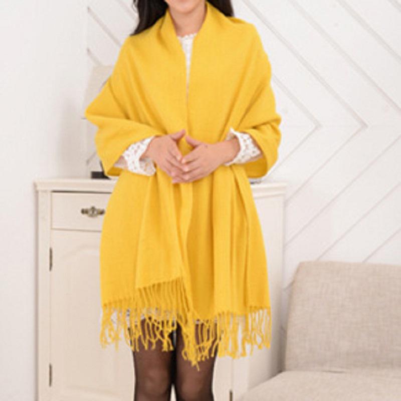 Femme châle rectangulaire avec franges sur les bords-Accecoires-Gigié