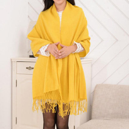 Femme châle rectangulaire avec franges sur les bords-Accecoires-Gigié
