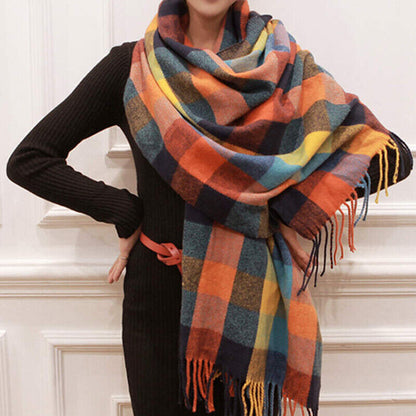 Femme châle rectangulaire avec franges sur les bords-Accecoires-Gigié