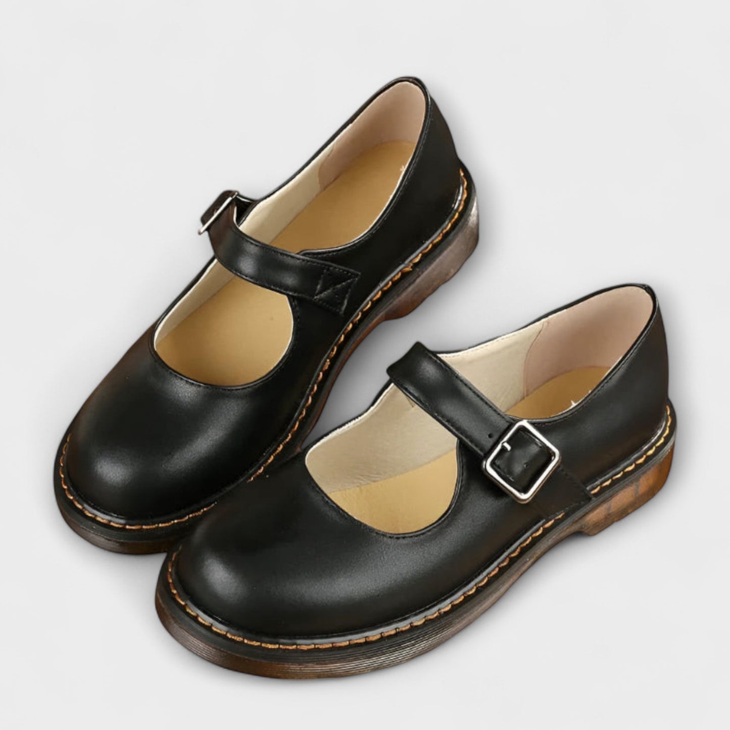 Femme Chaussures Mary Jane à Bride et Semelle Surpiquée 1
