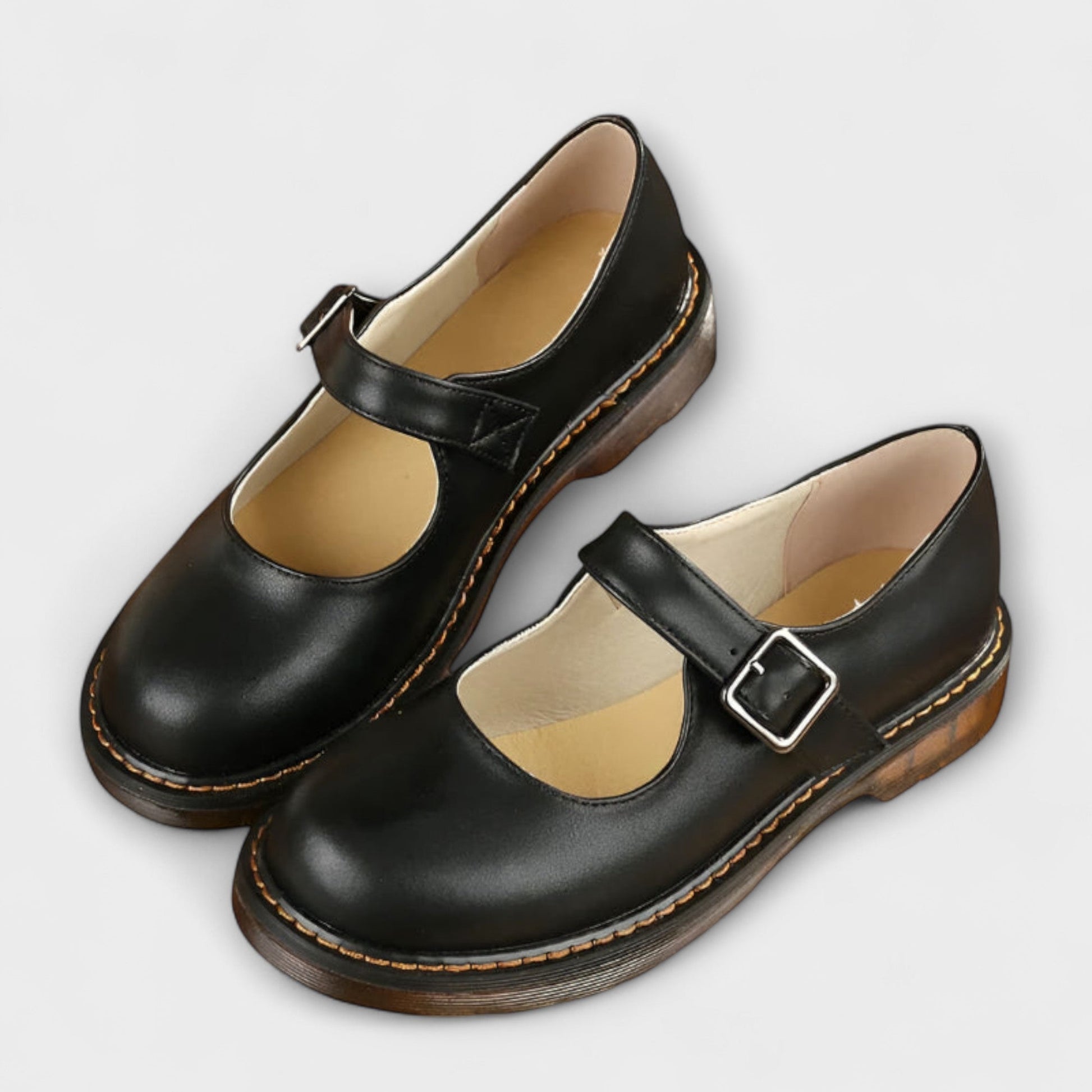 Femme Chaussures Mary Jane à Bride et Semelle Surpiquée 1