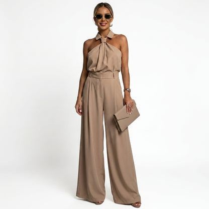 Femme Combinaison Sans Manches à Encolure Halter et Jambes Larges | imported-image-4