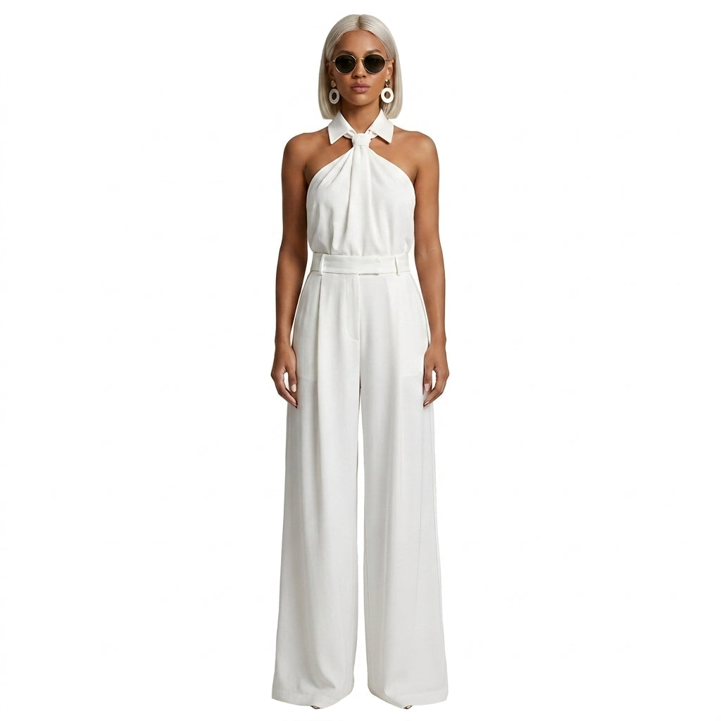 Femme Combinaison Sans Manches à Encolure Halter et Jambes Larges | imported-image-5