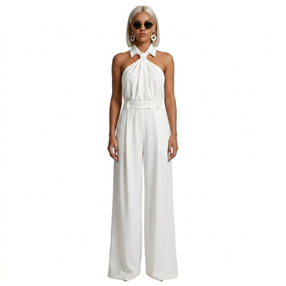 Femme Combinaison Sans Manches à Encolure Halter et Jambes Larges | imported-image-5