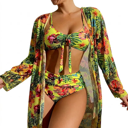 Femme Ensemble bikini trois pièces avec haut à nouer et robe longue | imported-image-5