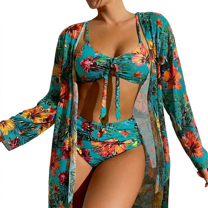 Femme Ensemble bikini trois pièces avec haut à nouer et robe longue | imported-image-6