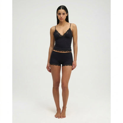 Femme - Ensemble caraco à bretelles réglables et short avec bordure en dentelle | imported-image-3