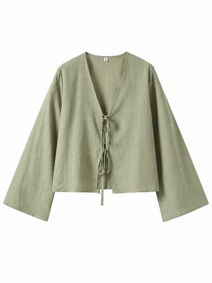 Femme Ensemble Haut Court à Nouer et Pantalon Large-Blouse for women-Gigié