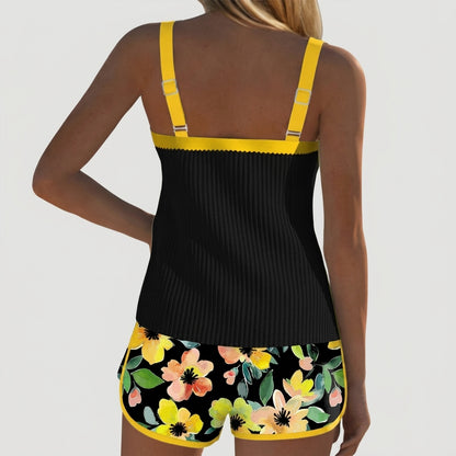 Femme Ensemble Tankini à Haut Côtelé et Short à Motif Floral | imported-image-5