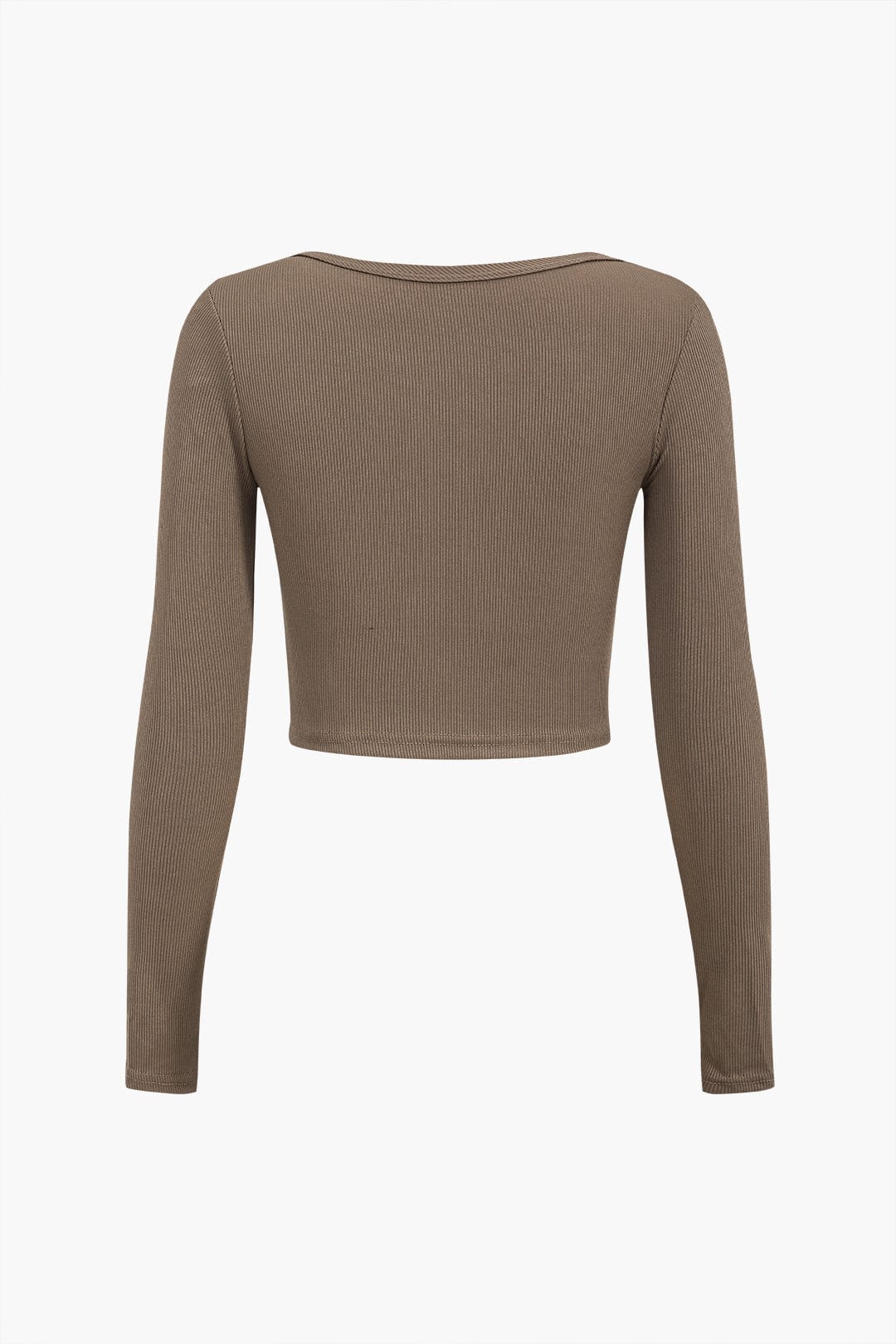 Women Long Sleeve Top Asymmetrical Cut Button Closure 5