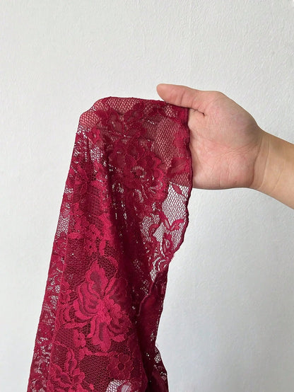 Femme Haut en dentelle à manches longues et col montant 5