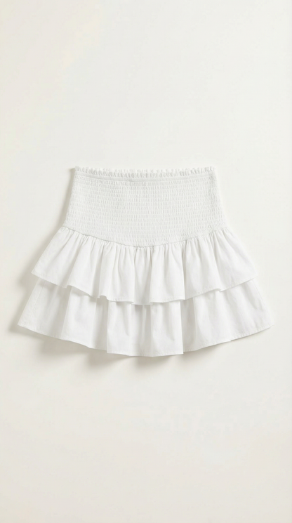 Femme Jupe à taille haute avec ceinture smockée et volants 9
