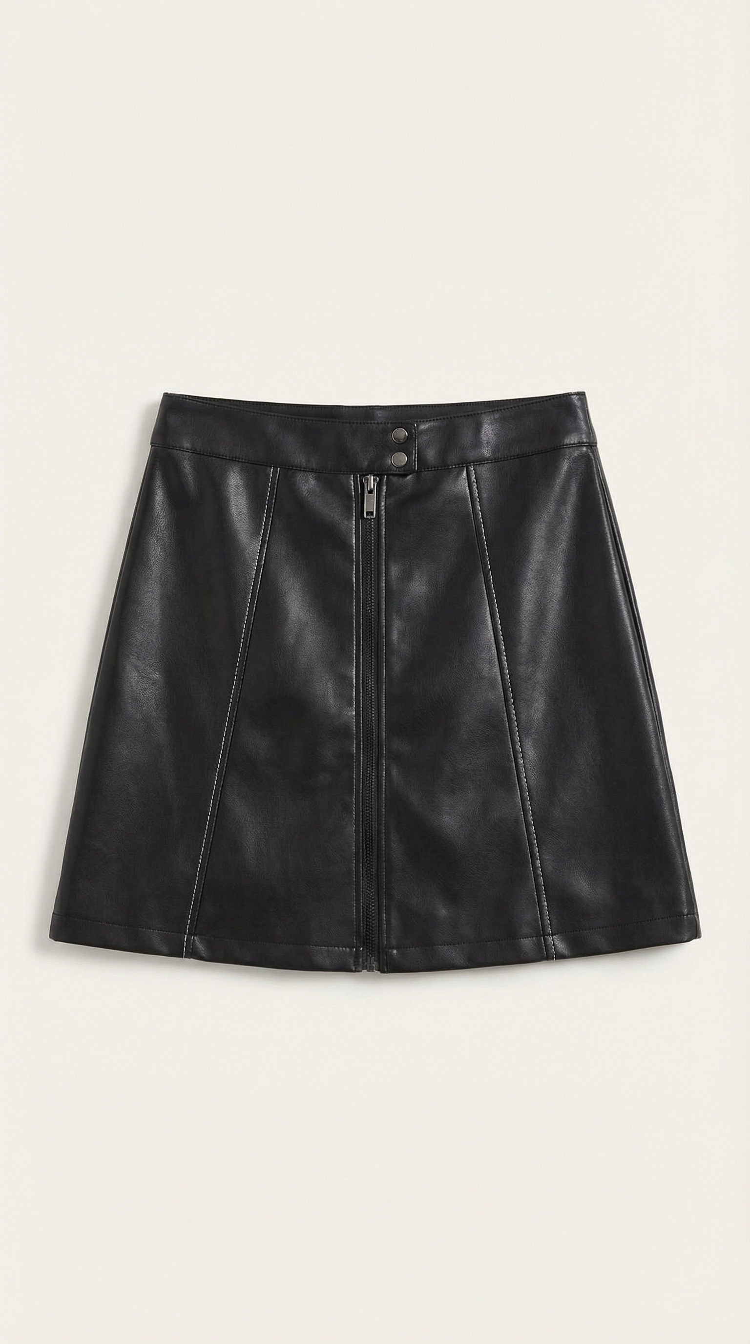 Femme Jupe Courte Taille Haute avec Fermeture Éclair Frontale 6