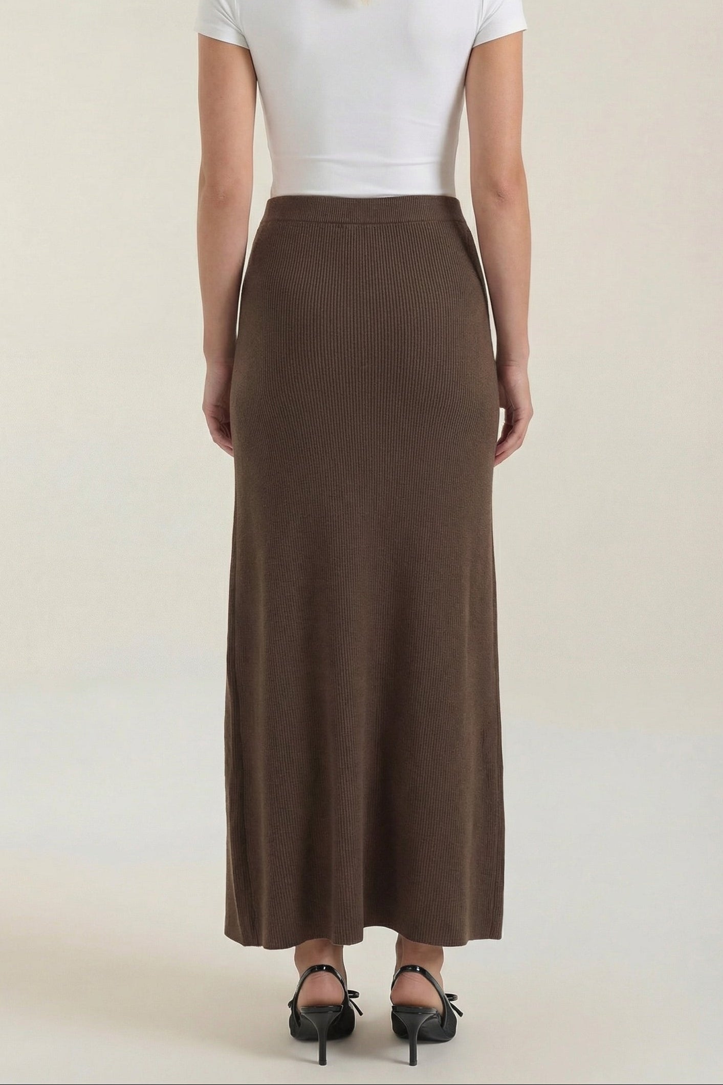 Femme Jupe Midi à Coupe Portefeuille et Fente Frontale 9