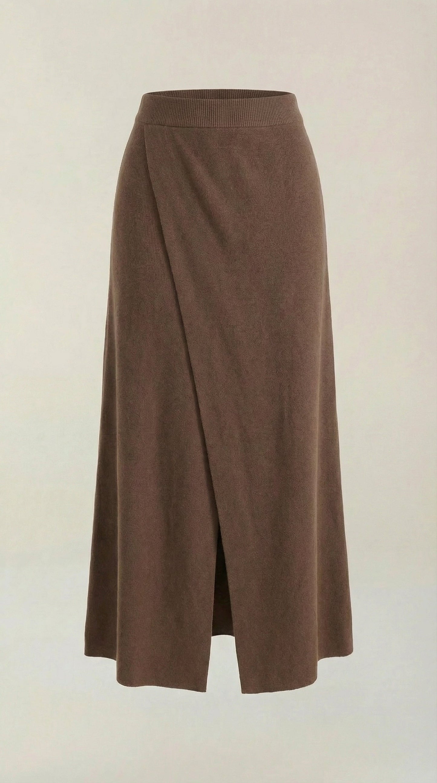 Femme Jupe Midi à Coupe Portefeuille et Fente Frontale 10