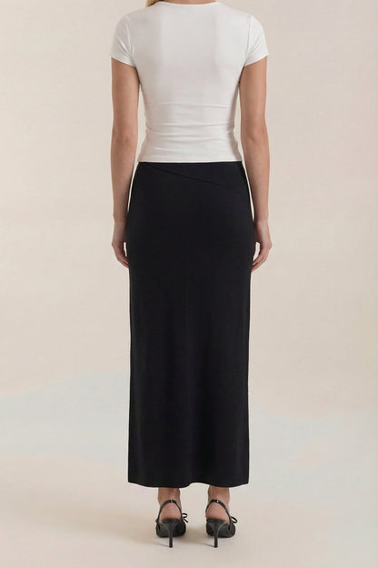 Femme Jupe Midi à Coupe Portefeuille et Fente Frontale 5