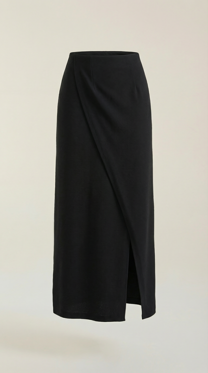 Femme Jupe Midi à Coupe Portefeuille et Fente Frontale 6