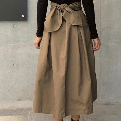 Femme Jupe Midi à Taille Haute Plissée avec Ceinture à Nouer | imported-image-4