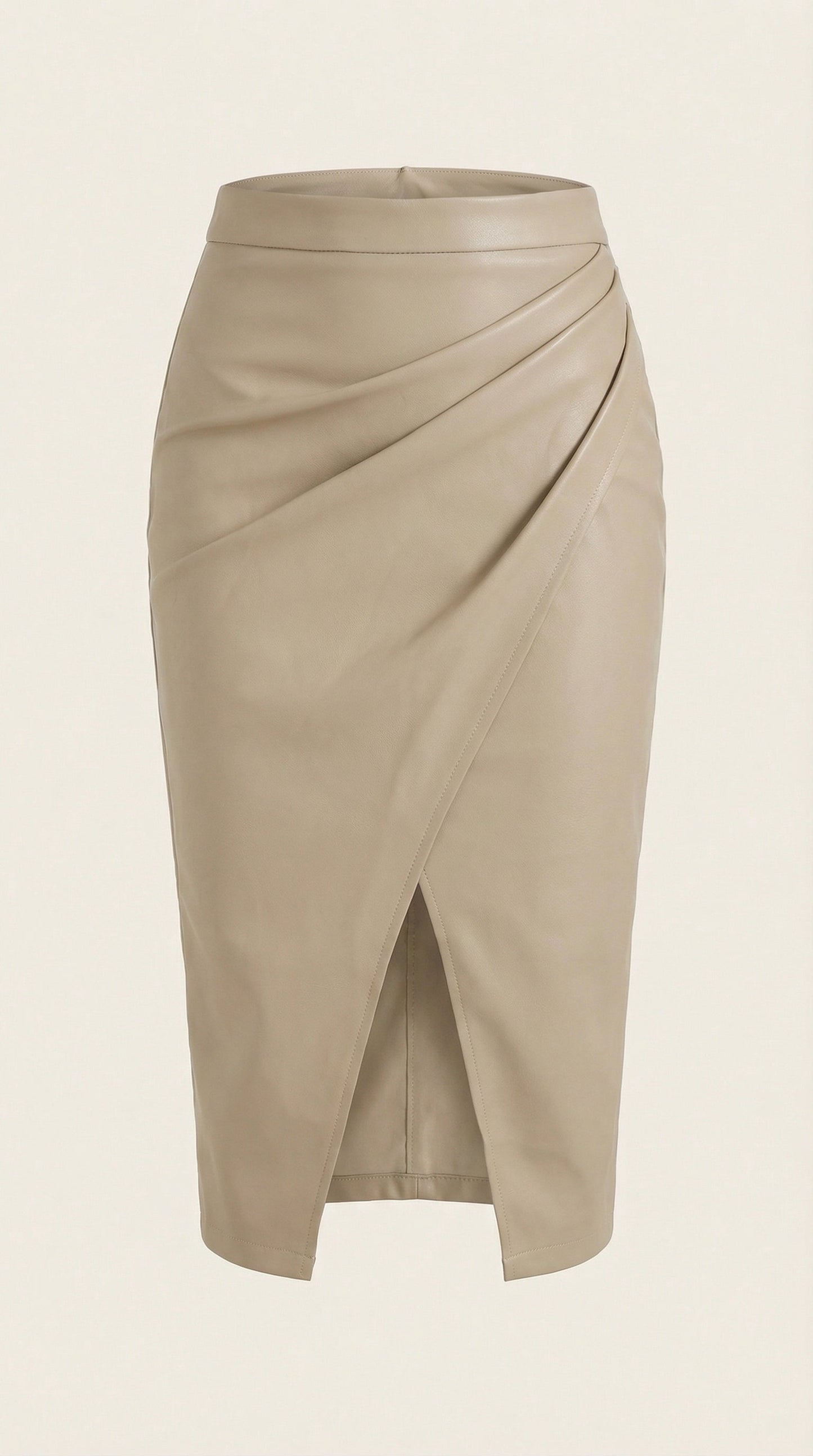 Femme Jupe midi avec drapé et fente frontale 11
