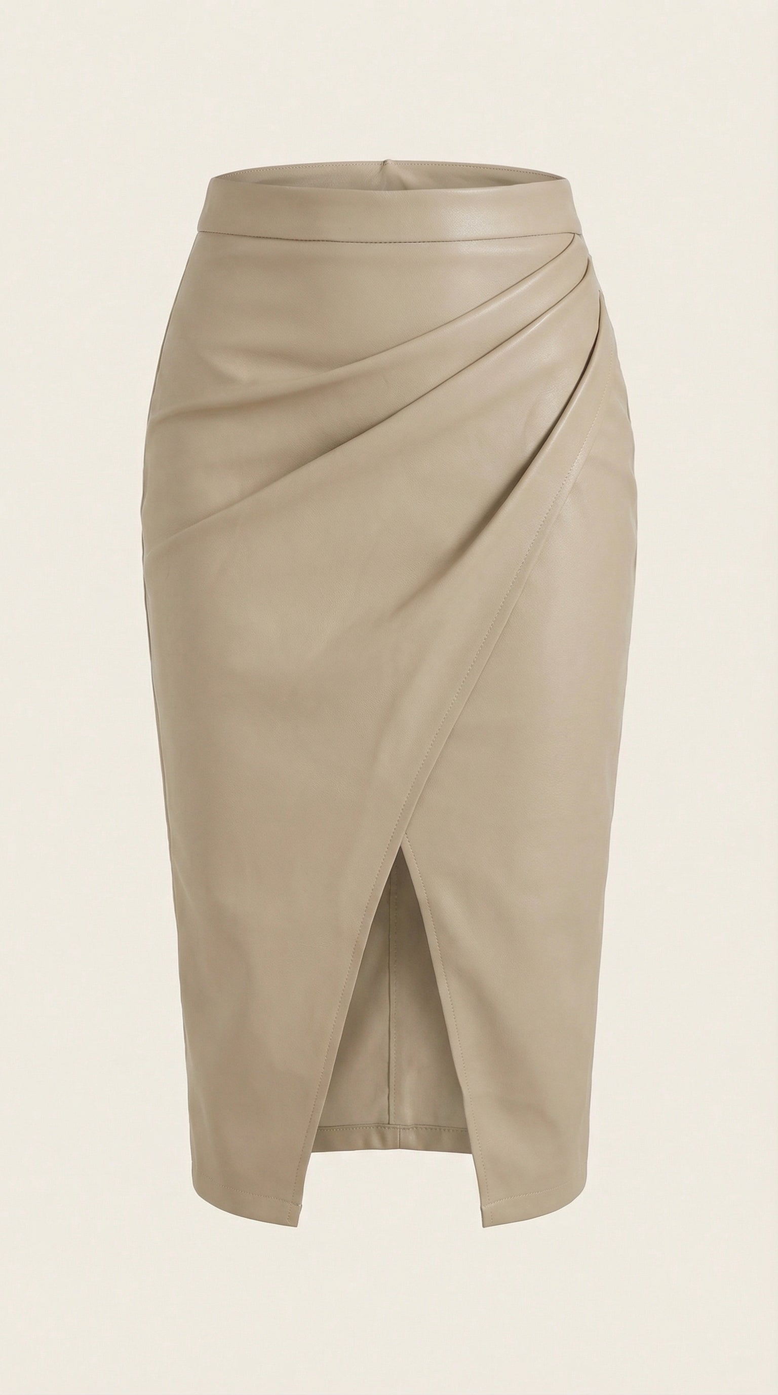 Femme Jupe midi avec drapé et fente frontale 11