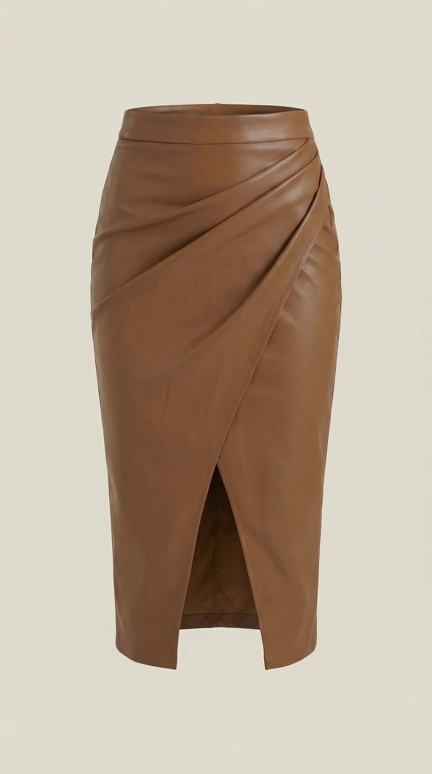 Femme Jupe midi avec drapé et fente frontale 15