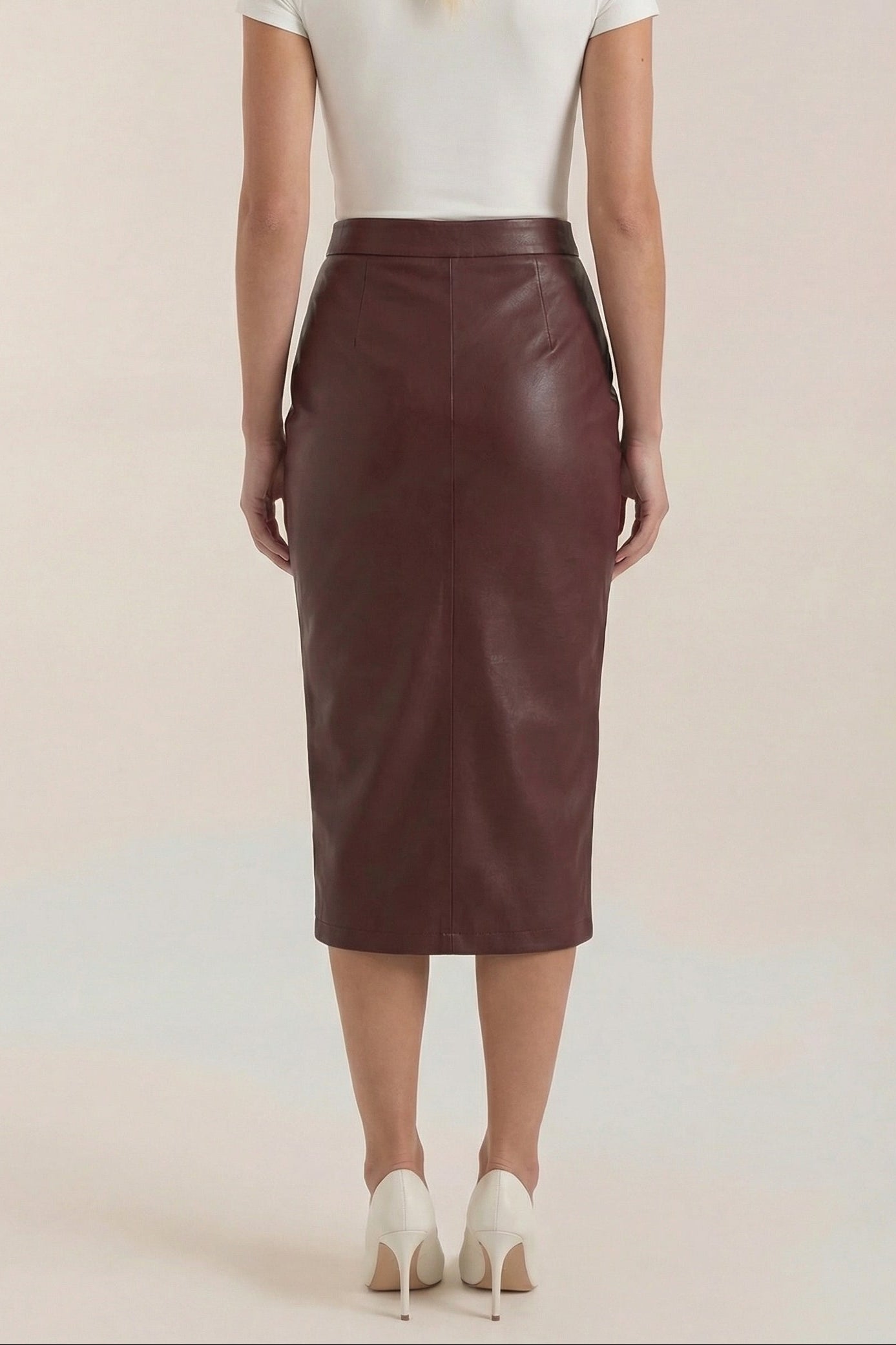 Femme Jupe midi avec drapé et fente frontale 18