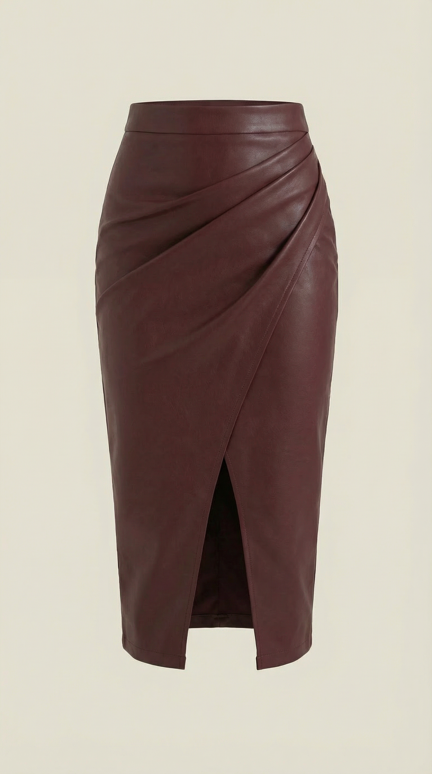 Femme Jupe midi avec drapé et fente frontale 19