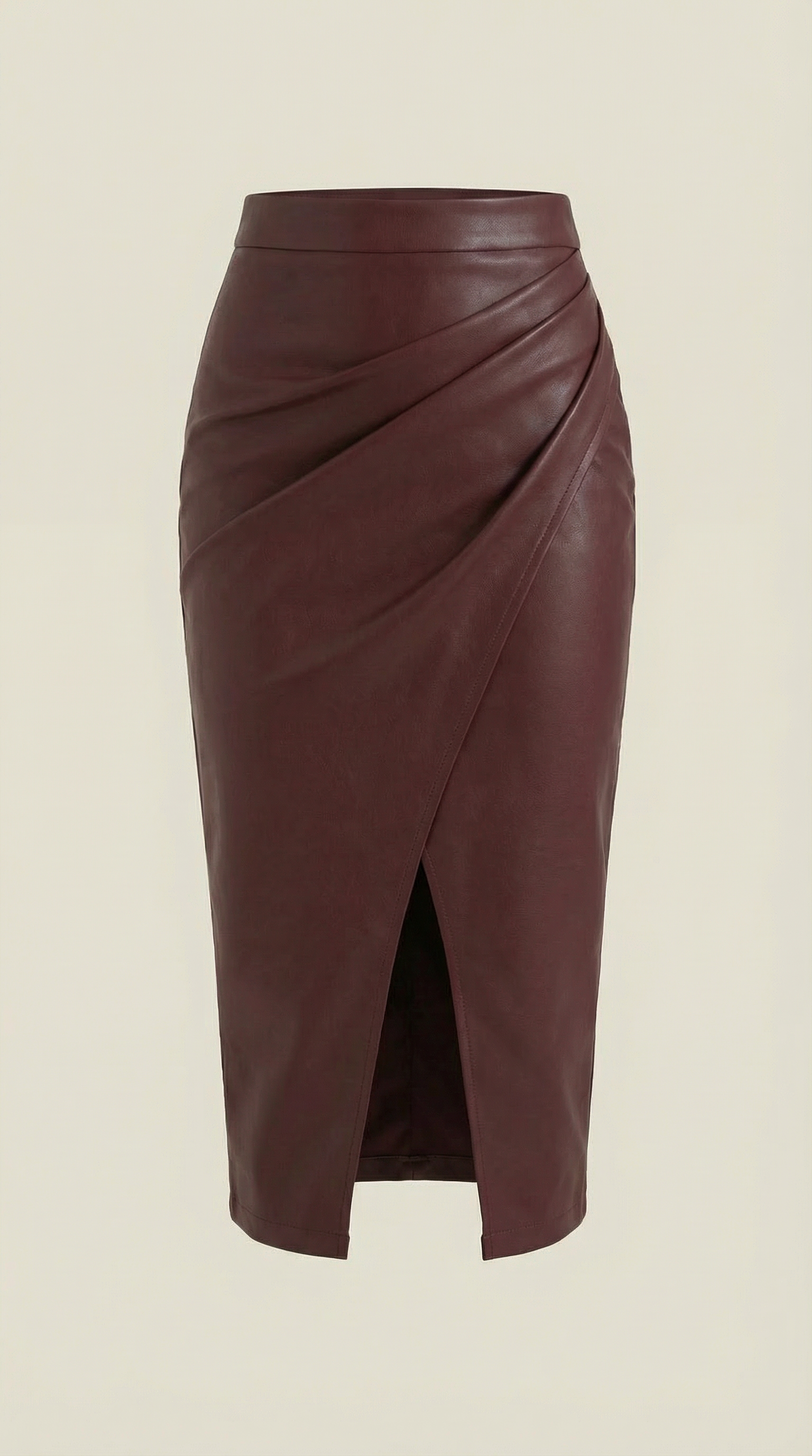 Femme Jupe midi avec drapé et fente frontale 19