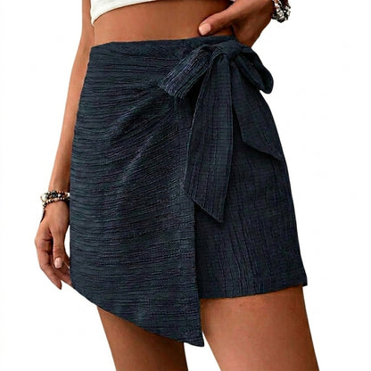 Femme Jupe-short portefeuille à nouer avec ourlet asymétrique | imported-image-3
