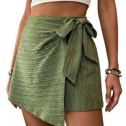 Femme Jupe-short portefeuille à nouer avec ourlet asymétrique | imported-image-5