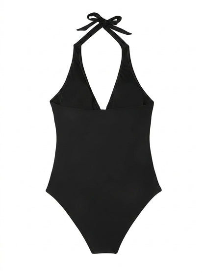 Femme Maillot de Bain Une Pièce à Encolure Licou et Motif Botanique | imported-image-7