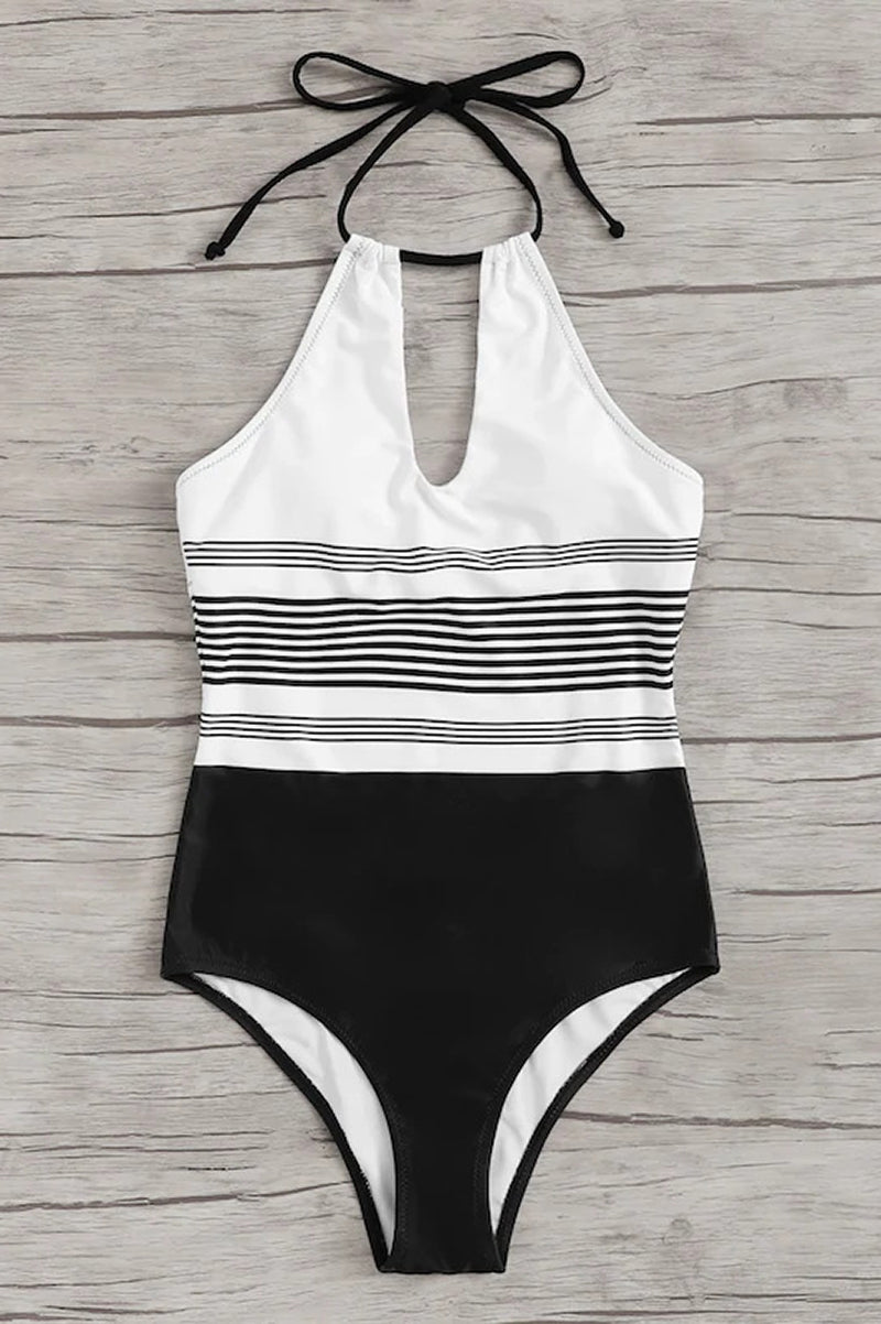 Femme Maillot de bain une pièce à encolure licou et ouverture goutte d'eau | imported-image-7