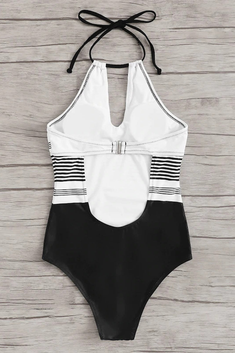 Femme Maillot de bain une pièce à encolure licou et ouverture goutte d'eau | imported-image-8