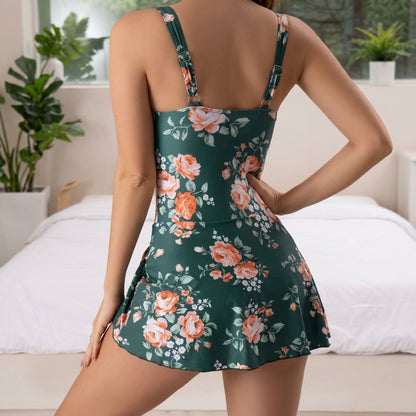 Femme Maillot de Bain Une Pièce à Imprimé Fleuri avec Jupe et Nœud Latéral | imported-image-8