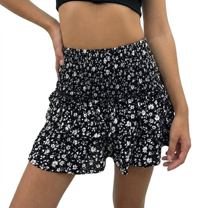 Femme Mini-jupe à volants superposés et taille élastiquée smockée | imported-image-3