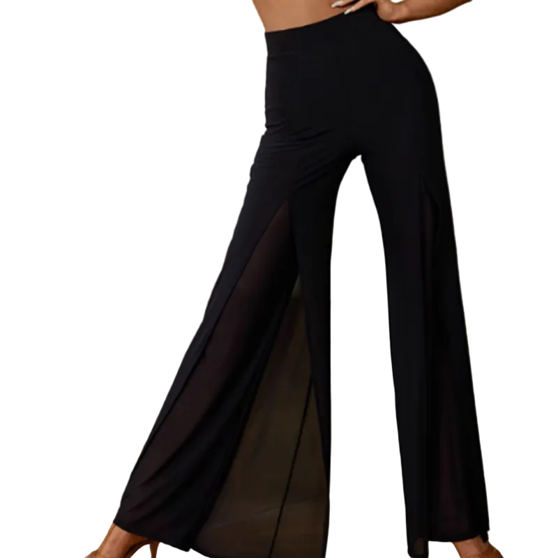 Femme Pantalon avec Structure Croisée au Dos et Empiècements Latéraux-Pants Female-Gigié