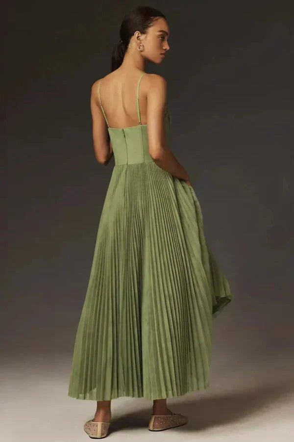 Robe Femme Maxi Plissée À Bretelles-Gigié
