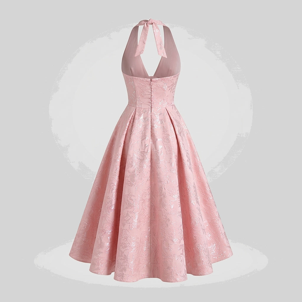 Femme Robe mi longue encolure licou et corsage structuré avec motif texturé 8