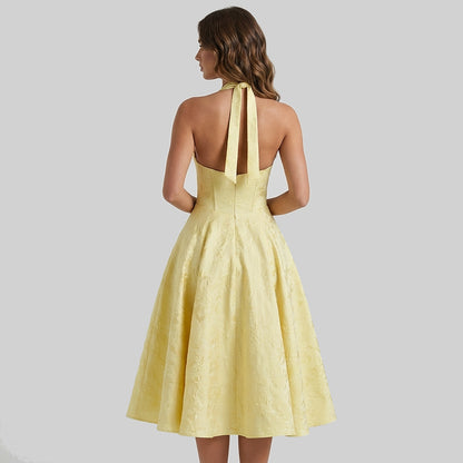 Femme Robe mi longue encolure licou et corsage structuré avec motif texturé 9