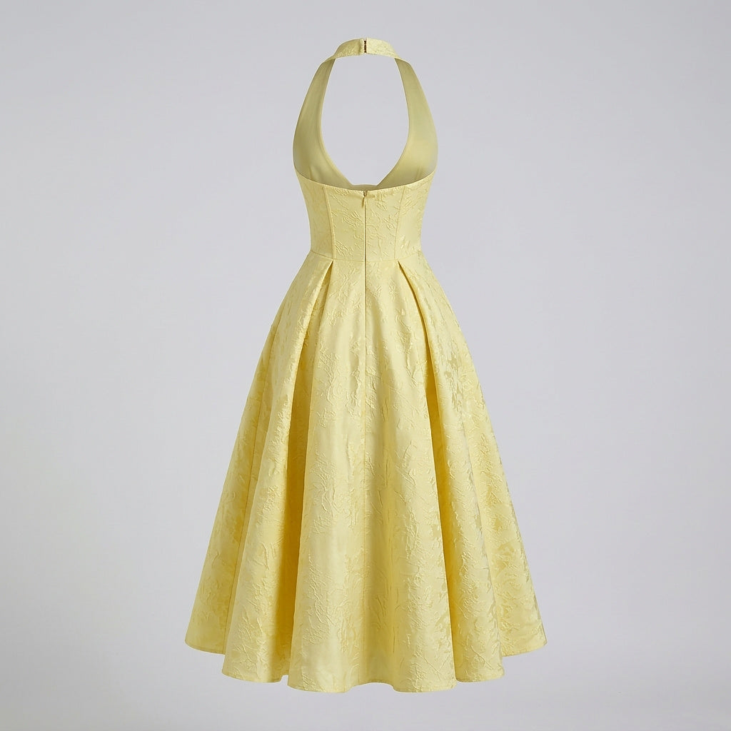 Femme Robe mi longue encolure licou et corsage structuré avec motif texturé 12