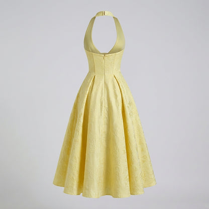 Femme Robe mi longue encolure licou et corsage structuré avec motif texturé 12