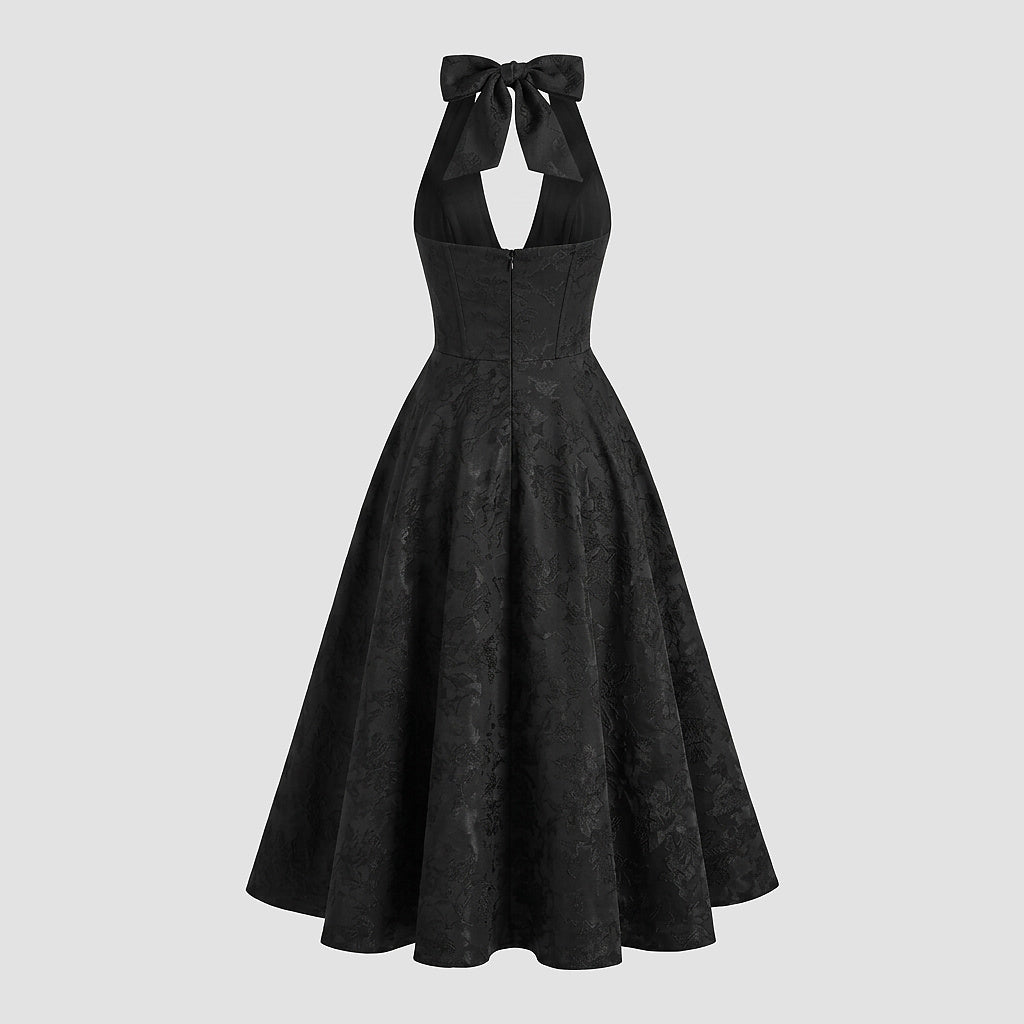 Femme Robe mi longue encolure licou et corsage structuré avec motif texturé 15