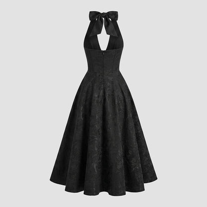 Femme Robe mi longue encolure licou et corsage structuré avec motif texturé 15