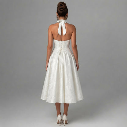 Femme Robe mi longue encolure licou et corsage structuré avec motif texturé 17