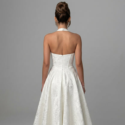 Femme Robe mi longue encolure licou et corsage structuré avec motif texturé 18