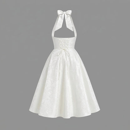 Femme Robe mi longue encolure licou et corsage structuré avec motif texturé 20
