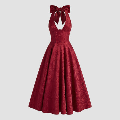 Femme Robe mi longue encolure licou et corsage structuré avec motif texturé 3